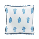 Timeless pattern and a chic finishing touch make this throw pillow an easy way to amp up the style in any space. The white fabric features a classic paisley pattern, framed with blue piping and fantastic ball tassels.