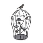 There's no better way to capture the charm of candlelight than with this darling Birdcage Triple Candleholder. Three glass candle cups are set in metal branches sprouting from the base of the birdcage, creating a striking visual, while a beautiful bird sits perched on top of the cage. Add the candles of your choice.