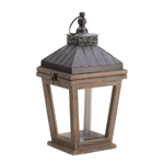 Showcase your favorite candle with this stunning Bungalow Candle Lantern. The four clear glass panels let the light shine bright and the beautifully detailed frame creates plenty of visual interest. Hang it from the top loop or rest it on its base.