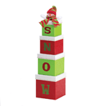 Let it snow! Dress up your holiday mantel with this sweet set of festive gift boxes that will give you the gift of bright smiles all season long. A happy snowman sits atop the “S” of these green and red graduating boxes that spell SNOW. This is the perfect finishing touch to your holiday decorating!