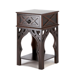 It’s a side table with exotic flair! The Moroccan style table’s intricate details will certainly add a dash of spice to your room. It features a pull-out drawer and lower shelf framed by beautiful Moroccan-style carved elements.