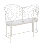 This romantic white metal bench is the perfect spot for an intimate conversation in the garden or on the patio. The seats face opposite directions, and when you each nestle in, you’ll be face-to-face with the one you love. A charming accent for your outdoor living space!