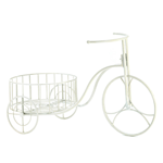 Show off your potted plants with a healthy dose of country whimsy. This white metal tricycle plant holder looks great indoors or outside.