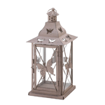 This pretty metal candle lantern will create a beautiful display of butterfly light and shadows around your room. Insert the candle of your choice and set the lantern on your tabletop or hand it from the top loop.