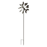 Fluttering metallic leaves will dance in your garden all summer long with this delightful windmill. The perfect garden accessory to add movement and shine to your outdoor living space!