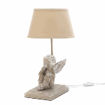 This thoughtful cherub will light up your life! He looks like a precious artifact, complete with distressed finish and an architectural base, making this angel in repose a divine lighting accent. The lamp’s slim post is capped by a subtly textured, neutral-color shade that will compliment any décor.