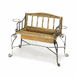 A rustic bench accented with curled metal legs that have a vintage-inspired patina makes this the best seat in the yard for your plants. Add your botanical beauties to the bench’s planter box and place a potted plant on both arms for a truly delightful sight.