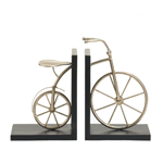 A bicycle stand for your favorite books? Yes! An absolutely charming addition to your shelf or table, this book end pair features a metallic antique bike that’s split in two to hold your treasured tomes.