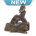 A delightful owl is perched perfectly on a fallen log, ready to beautify your yard or garden. Youll love the sight of this outdoor accent, but when you hear the cascading water as it falls from this sculptural fountain, youll love the sound of it, too! Submersible electrical pump included. 