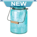 Fill your living space with azure glow! This country-style jar lantern is made from gorgeous blue glass and fitted with a metal handle with wooden grip at top. Works great in indoor or outdoor spaces.