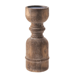 Old world craftsmanship and style is always in vogue, and this wooden candleholder is proof. Its turned detail and unstained finish let the natural personality of the wood take center stage.