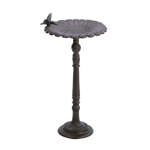 Make a splash in your yard with classic style! This pretty cast iron birdbath features a sunflower basin and a delightful hummingbird accent.