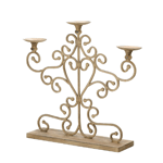 Give your table a romantic makeover in an instant! this gorgeous candelabra is made from wrought iron and finished to look like a family heirloom. The scrolling metalwork rises to hold three candle platforms, ready for the candles of your choice.