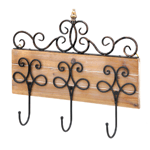 Organization can be beautiful, especially when you hang your hat (and your coat and bag) on this pretty wall hook. Three decorative metal hooks mounted to a rustic wooden base create a organization station for your entry way, hall and beyond.