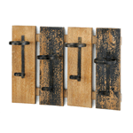 This unique and rustic wall-mounted wine rack will attract a lot of attention, and not just because it holds your favorite wine! Four wooden slats mount to your wall and feature simple metal wine holders that allow you to place four bottles upside down.