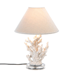 A splash of seaworthy style to light up your life! This stunning table lamp features artistically rendered ivory sprigs of coral topped with a handsome neutral-color shade. Turn on the lamp and the coral and your room with light up with a warm and inviting glow.