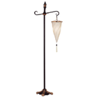 This graceful spiral-shade floor lamp exudes turn-of-the-century grace and style. The unique shade shape creates a cone of soft warmth when lit from within.