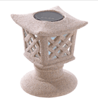 Ancient beauty meets modern technology in this graceful solar pagoda lamp! Exactly resembling a sand-cast temple lantern, the lattice cage of this decorative garden light features a super-bright bulb for bright nighttime illumination. Solar panel at top uses sunlight to charge the lantern—no plugs or cords required!