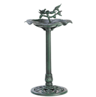 Enjoy the sight and sounds of your feathered friends as they dip into the crystal waters of this graceful sculpted birdbath! Classic styling resembles a weathered copper antique, updated with a modern twist; this handsome focal piece is actually cast of safe and sturdy outdoor plastic. An ideal centerpiece for any garden! Plastic.  Some Assembly Required.