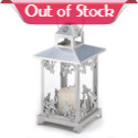 Gleaming silver finish and graceful scrollwork lend old-fashioned opulence to a classic candle lantern. An elegant decoration to enjoy, night and day! Also makes an artistic display for your favorite small houseplant or miniature figurine.