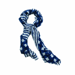 Get on board with this fashionable lightweight scarf! Navy is a great neutral color that easily pairs with just about anything, and the pretty stripes and checker pattern lend a handmade charm that will instantly take your outfit from ordinary to extraordinary.