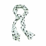 Who needs a necklace when youve got this pretty and soft white accessory emblazoned with stylish sparrows? Let your style fly high with this gorgeous lightweight fashion scarf. 