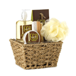 Soak in pure bliss with this deluxe Eco Purity spa set. Inside the handsome woven basket you’ll discover relaxing shower gel, body scrub, and bath crystals, along with a pouf and pumice brush for the ultimate in refreshing relaxation.