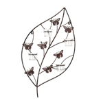 This bevy of beautiful metallic butterflies are ready to shine! This stunning wall-mounted candle sconce features four clear glass candle cups set in a metal frame leaf decorated with pretty butterflies. Design includes two holes for easy mounting.