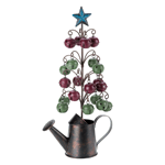 Celebrate the Yuletide with oodles of country charm! A wire tree sprouts from the rustic watering can base, and each branch holds a country red or mossy green jingle bell. A five-point star tops it all off to create a truly charming holiday centerpiece.