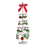 Make your holiday merrier with this cheery tabletop decoration. Rustic wire branches stretch out to support a festive collection of classic round ornaments. Topped off with a bright red satin-finish bow, this is the ultimate decoration for your holiday tablescape.