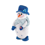 Get holly and jolly with this dancing snowman plush! Press the button on his mitten and hell treat you to a song and dance that will bring holiday cheer home to you. Hes decked out in his winter finery, from his brilliant blue hat to his fuzzy scarf.