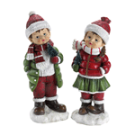 Holly and Noel have been in the woods in search of the perfect tree to bring home! Dressed in holiday colors and holding miniature evergreens, these precious figurines will fill your home with winter cheer.