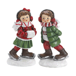 Holly and Noel are about to skate their way into your heart! This precious figurine duo features festive red and green clothing and perfectly painted details that will help holiday happiness glide right into your home.