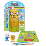 Jake holds onto your office supplies! This Adventure Time Jake Tin-Tastic Pencil Set with Tin features the bendy dog as a cylindrical tin can that comes with an Adventure Time with Finn and Jake sticker sheet, 2 pencils, and 2 figural erasers shaped like Jake the Dog and Finn the Human. 