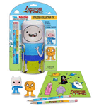 Finn holds onto your office supplies! This Adventure Time Finn Tin-Tastic Pencil Set with Tin features the adventurous boy as a cylindrical tin can that comes with an Adventure Time with Finn and Jake sticker sheet, 2 pencils, and 2 figural erasers shaped like Jake the Dog and Finn the Human. 