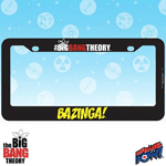 There's no need to shout Bazinga! anymore when you display this awesome Big Bang Theory Bazinga! License Plate Frame on your car or truck, but we know you will anyway! The black, standard-sized plate holder measures approximately 12 1/4-inches wide x 6 1/4-inches tall, is made of injection-molded plastic, and features the The Big Bang Theory logo with yellow printing that says "Bazinga!", Sheldon Cooper's favorite catchphrase. Pure genius, is it not? 