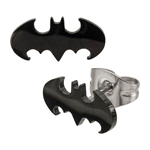 Cut in the shape of the Batman logo, these attention-grabbing Batman Logo Cut Stud Earrings with stainless steel posts will help you look ravishing at your next gala at Bruce Wayne' mansion! 