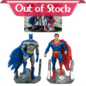 Batman and Superman - one of the greatest superhero teams of all time - pair up to keep your stacks of books and other media at bay! These Batman and Superman Resin Bookends Statues feature beautiful renderings of the power duo, each on his own themed bookend. Batman rests his foot on a gray gargoyle base, while Superman's base would be commonly seen in the city of Metropolis. A must-have for true DC Comics, Superman, and Batman fans, bookends featuring a more stupendous duo cannot be found.