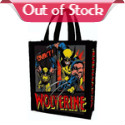 The Wolverine Marvel Small Recycled Shopper Tote features cool images of Wolverine going berserk along with the Wolverine comic book series logo. 