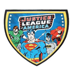 It's time for justice! Keep time in patriotic, DC Comics style with Superman, Batman, Green Lantern, and The Flash! With the DC Comics Justice League of America Wood Wall Clock you'll never lose track of time again. The wood wall clock measures 13-inches tall and features all 4 superheroes with the classic Justice League of America comic book series title above them. 