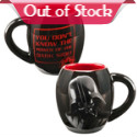 You don't know the power of the dark side!" Or do you? If you take your coffee black, then you totally know the power of the dark side, and this Star Wars Darth Vader 18 oz. Ceramic Oval Mug will help you spread the word! Colored black on the outside and red on the inside, this Force-ful mug features an image of Darth Vader's helmet on the front, with the words "You Don't Know the Power of the Dark Side" in red on the back. Able to hold 18 ounces, it's a must for Star Wars fanatics! 