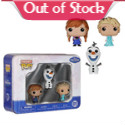 Do you wanna collect a snowman? From Funko and Disney's Frozen, the Frozen Pocket Pop! Mini Vinyl Figure 3-Pack Tin is perfect for collectors young and old! Featuring the same Pop! vinyl design you love now miniaturized, your favorite characters are now 1 1/2-inches tall. Whether you bring Anna, Olaf, and Elsa along on adventures in your pocket, or display them in the nifty window box collector's tin, the Frozen Pocket Pops! are a must have. Ages 4 and up.