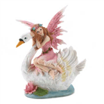 A doe-eyed nymph glides along on the back of a glorious swan, in a fairy tale scene come to life. This magical figurine has a hidden secret-it’s a coin bank that helps you save up to achieve your fondest dreams!