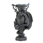 A mythical winged dragon watches over a medieval castle, and the pewter-like finish and Celtic symbols of this dramatic vase make it a fitting centerpiece for your kingdom. Fill it with your favorite flowers or display it solo in a place of honor in your room.