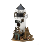 Give the birds the best vantage point in your yard with this charming Nautical Shack birdhouse. Decorated like a lighthouse tower, the base of this darling birdhouse features a wooden anchor, pier posts and more.