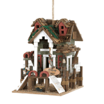 This charmingly detailed birdhouse will turn your backyard into prime waterfront property...as far as the birds are concerned. Its intricate design features rope-wrapped pier posts, a life saver, and a quaint thatched roof that’s decorated with fishing line. 