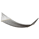 You and your favorite person can both relax in total comfort and style in this generous hammock. The espresso-hued woven rope creates a classic hammock mesh pattern that will cradle you both. Hang it up on your patio, porch, or from a big backyard tree. Max. Wt.: 440 lbs.