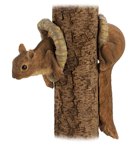 Two-piece decoration creates the illusion of a mischievous squirrel poking out from a tree trunk; a merry accent indeed! Lifelike furry fellow will have visitors guessing and grinning for years.