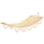 Dreaming of the seaside? Let our comfy canvas hammock take you away! Recline in comfort in your favorite shady spot; such a lovely and luxurious way to enjoy a lazy outdoor afternoon. 