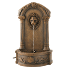 Inspired by European palace decorations, this faux stone fountain instantly creates an elegant impression. Graceful curves and classic lion's head theme add timeless to your surroundings! Outdoor use only. 120 volts/ 60 HZ electric pump.